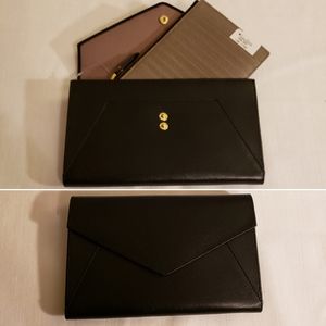 NWT Neiman Marcus leather 2pc wallet set
